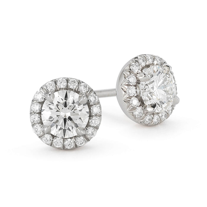 Diamond Thread Stud Earrings in Platinum